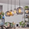 Koyoto Hanglamp, Kogellampje, Hanglamp Amber, Duidelijk, Rookkleurig, 4-lichts