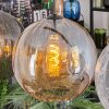 Koyoto Hanglamp, Kogellampje, Hanglamp Amber, Duidelijk, Rookkleurig, 4-lichts