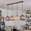 Koyoto Hanglamp, Kogellampje, Hanglamp Amber, Duidelijk, Rookkleurig, 4-lichts