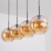 Koyoto Hanglamp, Kogellampje, Hanglamp Amber, 4-lichts