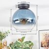 Koyoto Plafondlamp, Kogellampje 25 cm Blauw, Duidelijk, 1-licht