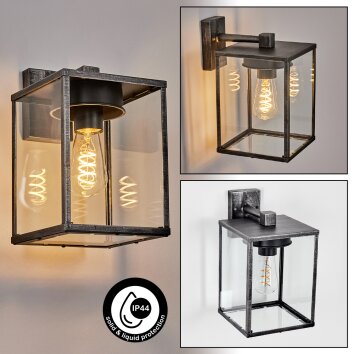 Gramilla Wandlamp voor buiten, Wandlamp Zwart, Zilver, 1-licht