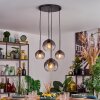 Koyoto Hanglamp, Kogellampje, Hanglamp Duidelijk, Rookkleurig, 4-lichts