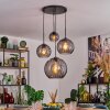 Koyoto Hanglamp, Kogellampje, Hanglamp 30 cm Rookkleurig, 4-lichts