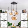 Koyoto Hanglamp, Kogellampje, Hanglamp Amber, 4-lichts