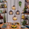 Koyoto Hanglamp, Kogellampje, Hanglamp 35 cm Amber, Rookkleurig, 4-lichts