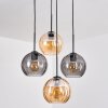 Koyoto Hanglamp, Kogellampje, Hanglamp 35 cm Amber, Rookkleurig, 4-lichts