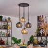 Koyoto Hanglamp, Kogellampje, Hanglamp 35 cm Amber, Rookkleurig, 4-lichts