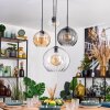Koyoto Hanglamp, Kogellampje, Hanglamp Amber, Duidelijk, Rookkleurig, 4-lichts