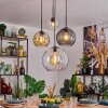 Koyoto Hanglamp, Kogellampje, Hanglamp Amber, Duidelijk, Rookkleurig, 4-lichts