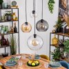 Koyoto Hanglamp, Kogellampje, Hanglamp Amber, Duidelijk, Rookkleurig, 4-lichts