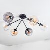 Koyoto Plafondlamp, Kogellampje 77.5 cm Amber, Duidelijk, Rookkleurig, 6-lichts