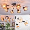 Koyoto Plafondlamp, Kogellampje 77.5 cm Amber, Duidelijk, 6-lichts