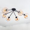 Koyoto Plafondlamp, Kogellampje 77.5 cm Amber, Duidelijk, 6-lichts
