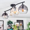 Koyoto Plafondlamp, Kogellampje Amber, Duidelijk, Rookkleurig, 4-lichts