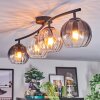 Koyoto Plafondlamp, Kogellampje Amber, Duidelijk, Rookkleurig, 4-lichts