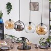 Koyoto Hanglamp, Kogellampje, Hanglamp Amber, Duidelijk, Rookkleurig, 4-lichts