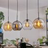 Koyoto Hanglamp, Kogellampje, Hanglamp Amber, Duidelijk, Rookkleurig, 4-lichts