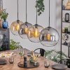 Koyoto Hanglamp, Kogellampje, Hanglamp Amber, Duidelijk, Rookkleurig, 4-lichts