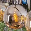Koyoto Hanglamp, Kogellampje, Hanglamp Amber, Chroom, Rookkleurig, 4-lichts