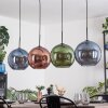 Koyoto Hanglamp, Kogellampje, Hanglamp Blauw, Groen, Koperkleurig, 4-lichts