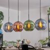 Koyoto Hanglamp, Kogellampje, Hanglamp Blauw, Groen, Koperkleurig, 4-lichts