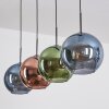 Koyoto Hanglamp, Kogellampje, Hanglamp Blauw, Groen, Koperkleurig, 4-lichts
