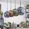 Koyoto Hanglamp, Kogellampje, Hanglamp Blauw, Groen, Koperkleurig, 4-lichts