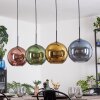 Koyoto Hanglamp, Kogellampje, Hanglamp Blauw, Goud, Groen, Koperkleurig, 4-lichts