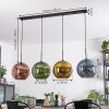 Koyoto Hanglamp, Kogellampje, Hanglamp Blauw, Goud, Groen, Koperkleurig, 4-lichts