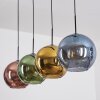 Koyoto Hanglamp, Kogellampje, Hanglamp Blauw, Goud, Groen, Koperkleurig, 4-lichts
