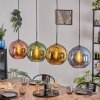 Koyoto Hanglamp, Kogellampje, Hanglamp Blauw, Goud, Groen, Koperkleurig, 4-lichts