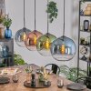 Koyoto Hanglamp, Kogellampje, Hanglamp Blauw, Groen, Duidelijk, Koperkleurig, 4-lichts