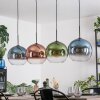 Koyoto Hanglamp, Kogellampje, Hanglamp Blauw, Groen, Duidelijk, Koperkleurig, 4-lichts