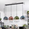 Koyoto Hanglamp, Kogellampje, Hanglamp Blauw, Groen, Duidelijk, Koperkleurig, 4-lichts
