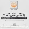Koyoto Hanglamp, Kogellampje, Hanglamp Amber, Duidelijk, 4-lichts
