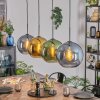 Koyoto Hanglamp, Kogellampje, Hanglamp Blauw, Goud, Groen, 4-lichts