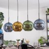 Koyoto Hanglamp, Kogellampje, Hanglamp Blauw, Goud, Groen, 4-lichts