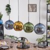 Koyoto Hanglamp, Kogellampje, Hanglamp Blauw, Goud, Groen, 4-lichts
