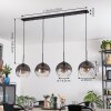Koyoto Hanglamp, Kogellampje, Hanglamp Duidelijk, Rookkleurig, 4-lichts