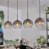 Koyoto Hanglamp, Kogellampje, Hanglamp Duidelijk, Rookkleurig, 4-lichts