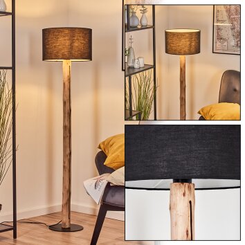 Bassagoda Staande lamp Natuurlijke kleuren, Zwart, 1-licht