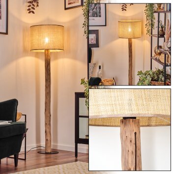 Sabadim Staande lamp Natuurlijke kleuren, Zwart, 1-licht