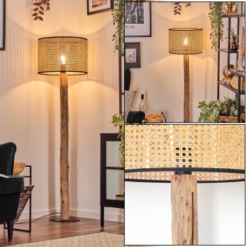 Ramila Staande lamp Natuurlijke kleuren, Zwart, 1-licht