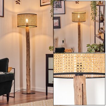 Ramila Staande lamp Natuurlijke kleuren, Zwart, 1-licht