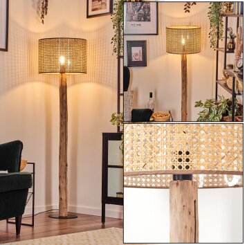 Barcos Staande lamp Natuurlijke kleuren, Zwart, 1-licht