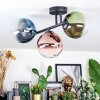 Chehalis Plafondlamp, Kogellampje Blauw, Groen, Duidelijk, Koperkleurig, 3-lichts