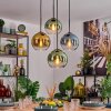 Koyoto Hanglamp, Kogellampje, Hanglamp Blauw, Goud, Groen, Duidelijk, 4-lichts