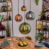 Koyoto Hanglamp, Kogellampje, Hanglamp Blauw, Goud, Groen, Koperkleurig, 4-lichts