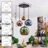 Koyoto Hanglamp, Kogellampje, Hanglamp Blauw, Goud, Groen, Koperkleurig, 4-lichts